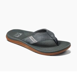 Reef Santa Ana CI4652 Sandals Men's Sz 10 Gray Leather Cushion Flip Flop